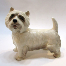 Vintage West Highland Terrier Dog White Porcelain Large 4x7x8" Standing Figurine