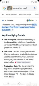 Lego Set Bag 3 Heavy Scout Walker (Set 75177) SEALED W/ MINIFIGURE 