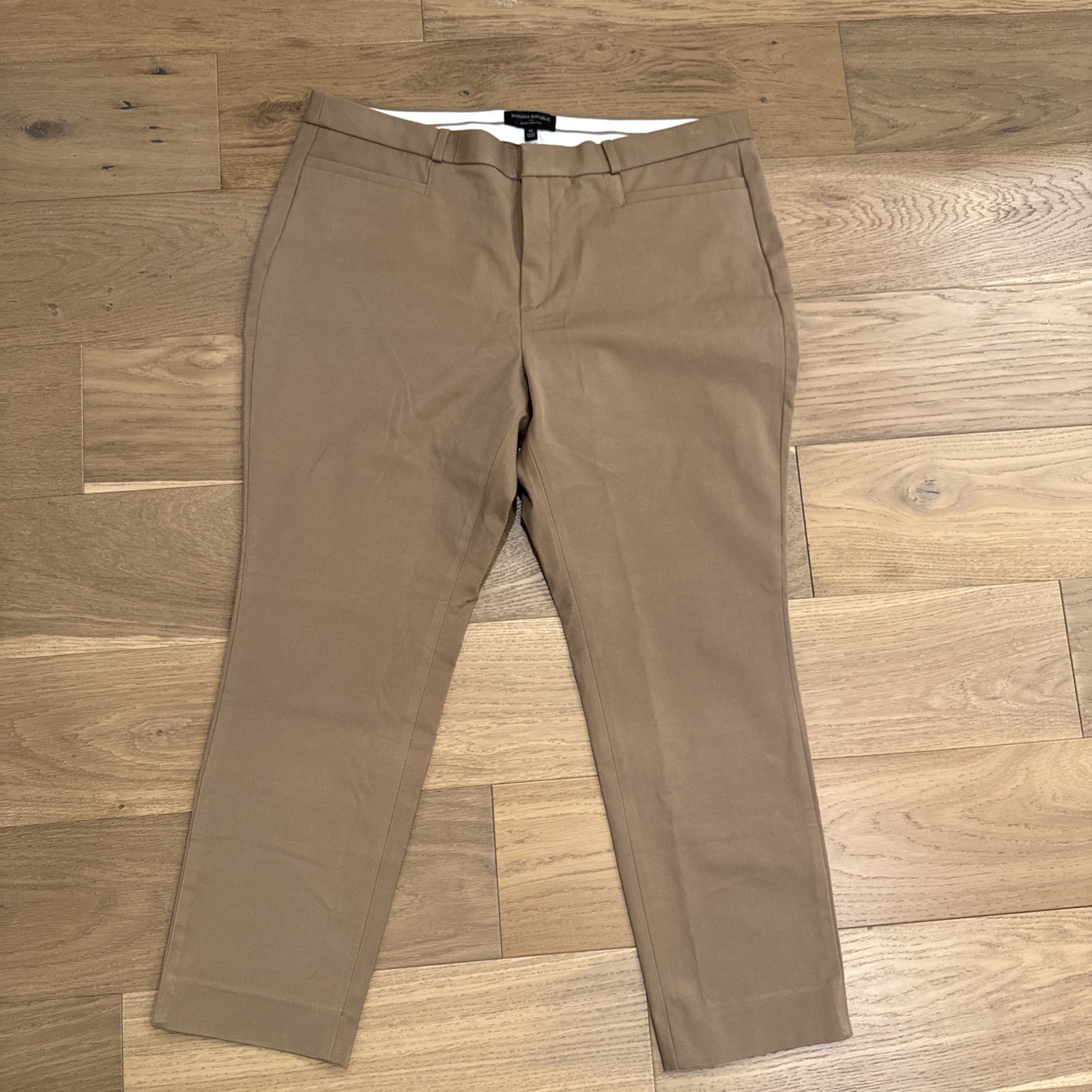 Banana Republic Sloan Curvy Fit Pants Sz 18 Tan Stretch Ankle Trouser NWT