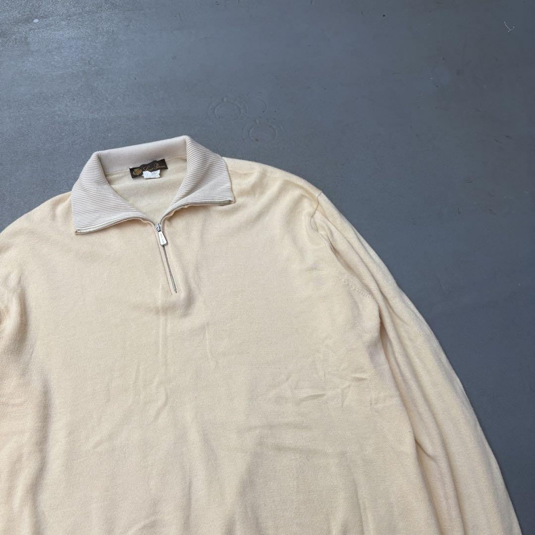 Loro piana イタリア製　最高級　ハーフジップ　コットンニット　50 Loro Piana Italy Half Zip Cotton Sweater Yellow Size 50 Pre