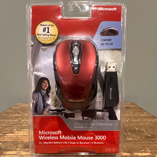 Microsoft Wireless Mobile Mouse 3000 Wireless USB Optical 4-Button Red/Black