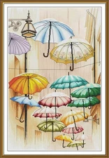 Creative Сross Stitch Embroidery Kit "Floating umbrellas" Nova Sloboda