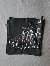 New Mens Silk 2-piece pocket Square. Black/gray/maroon