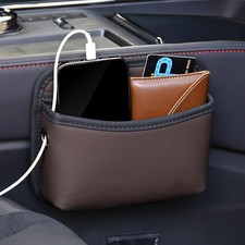 Car Seat Side Storage Pocket, Small Organizer,PU Leather Multifunctional Cons...