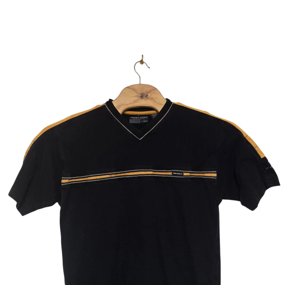 Camisa De Colección Y2K Point Zero Para Hombre Talla Mediana Azul Marino Rayas Patinador Grunge Hip Hop Foto 2 de 4