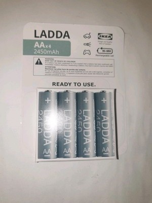 IKEA LADDA Rechargeable Batteries AA 1.2V 2450mAh Box of 4