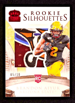 Brandon Aiyuk 2020 Chronicles Draft Picks Crown Royale RC Silhouettes Red /10