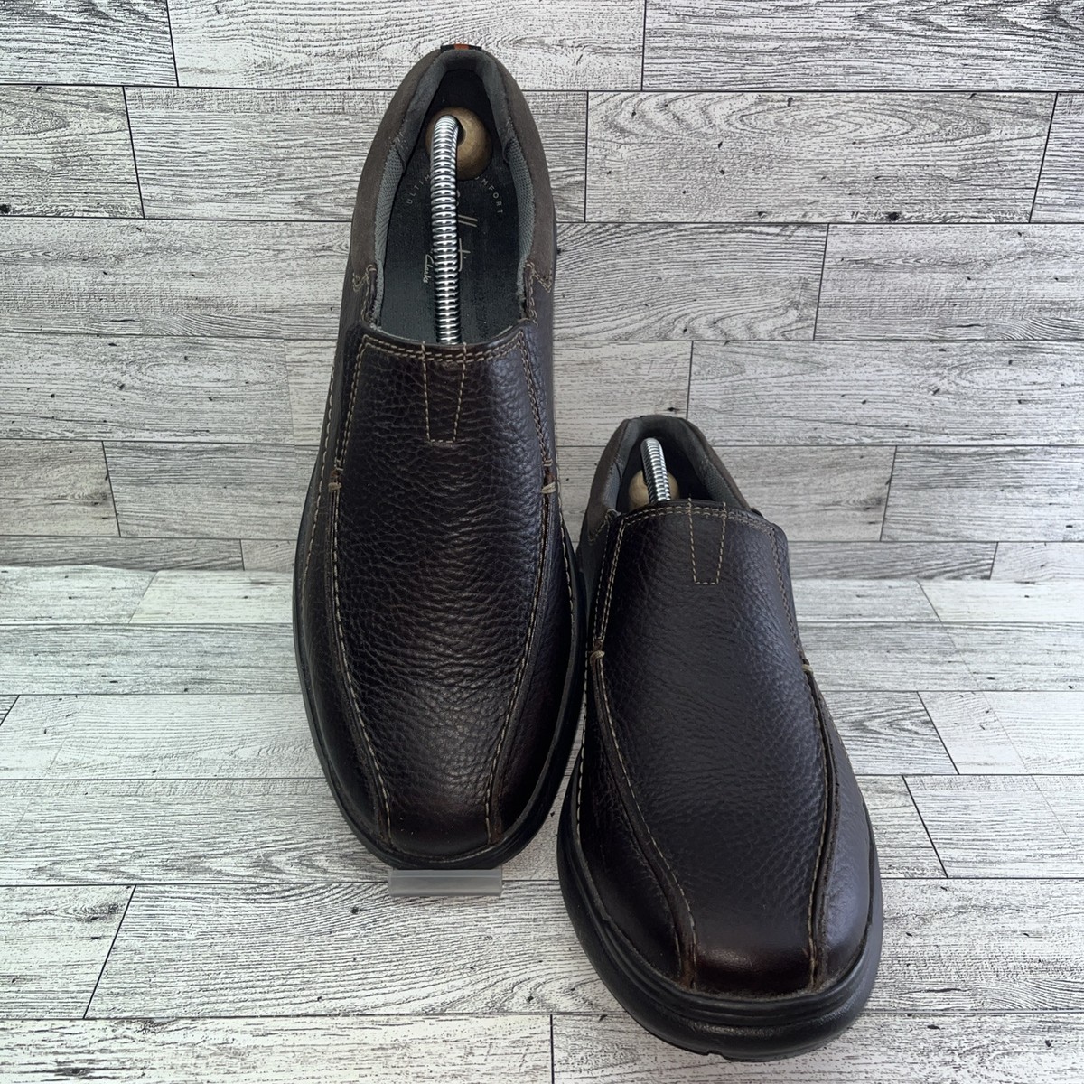 Clarks Cotrell Walk Brown Leather Lace Up Casual Sneakers Men Size 10M