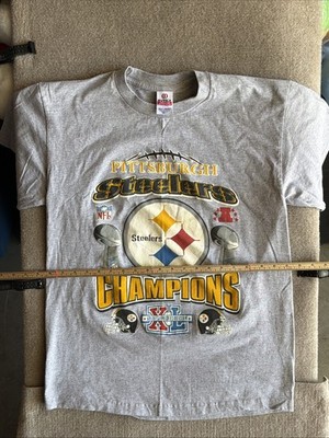 Vintage Intex Pittsburgh Steelers Tee Gray Size Large Super Bowl