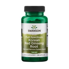 Swanson Full Spectrum Korean Red Ginseng Root, Herbal Supplement, 400 mg/ 90 ct