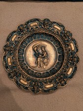 Antiker Kupferteller Historismus Leda mit dem Schwan &Oslash;  28 cm