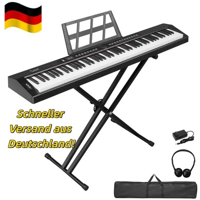 GLARRY 88 Tasten Digitale Klaviere Keyboard E-piano mit Kopfhörer Pedal Tasche Ständer