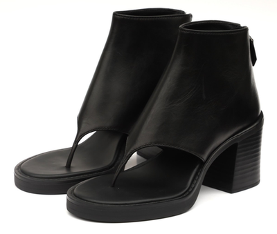 MIU MIU レザーオープントウミュール サイズ37 Miu Miu Thong Black Leather Ankle Boot Sandal EU 37 - US 7 | eBay