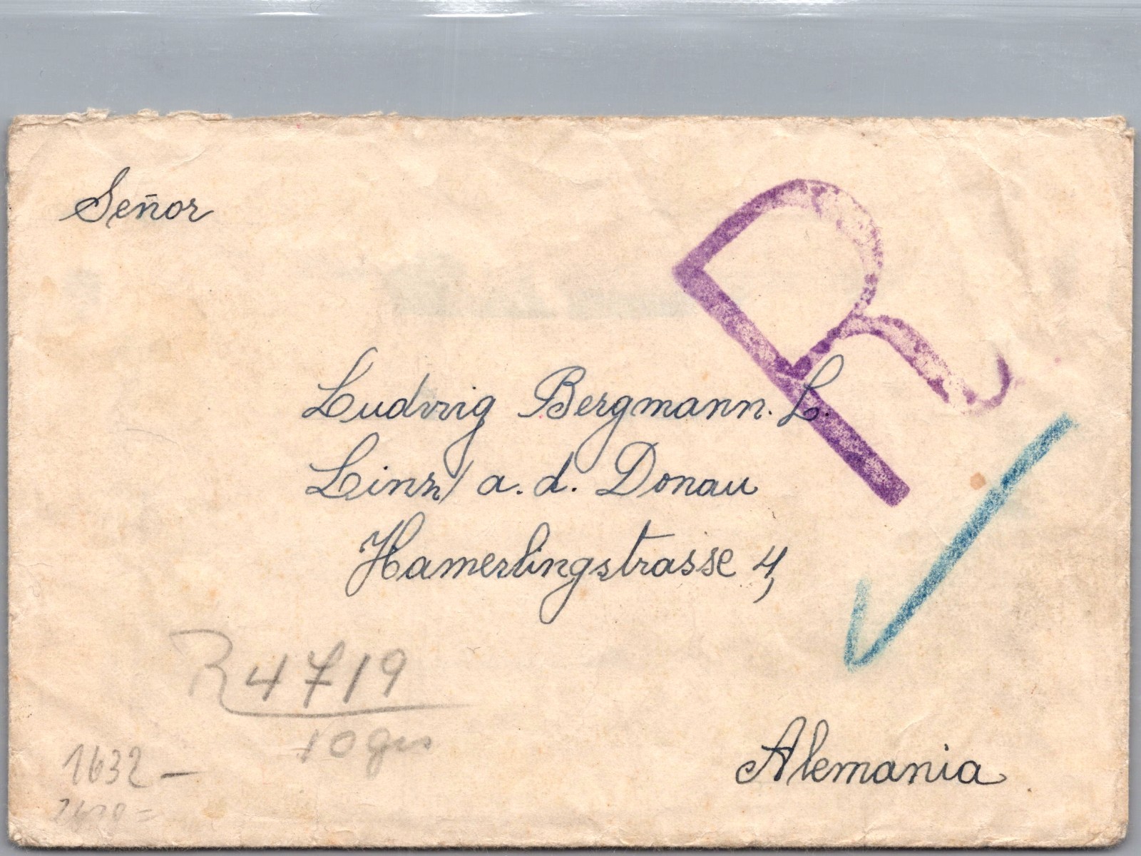 1941 Guayaquil Ecuador Registered Cover to Donau Germany