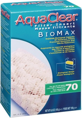 Aquaclear Fish A1373 70-Gallon Biomax,White,Large Breeds 1 Pack, White 