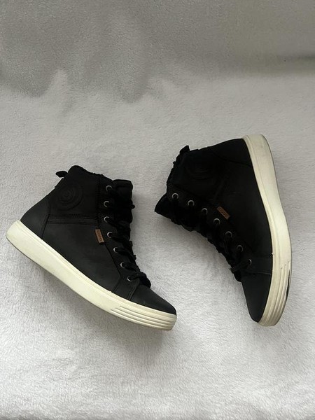 Women Ecco Boots Black Leather 40 #3QNI