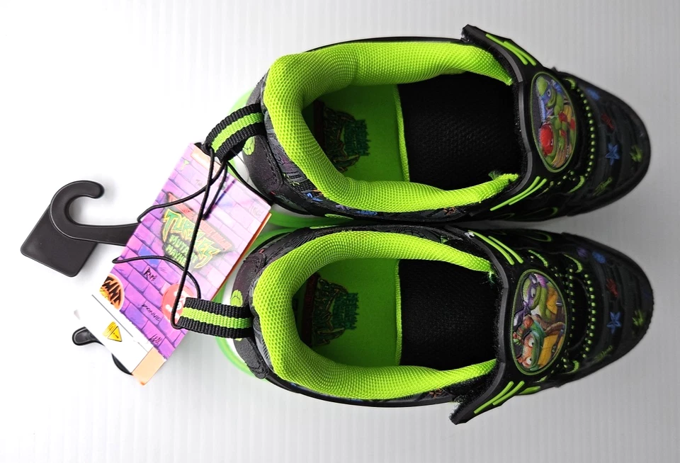 Teenage Mutant Ninja Turtles Niños Talla 12 Iluminado Tenis Zapatos Negros NUEVOS ETIQUETAS Foto 4 de 4
