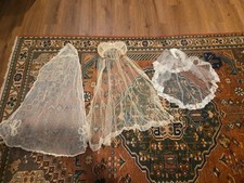 Lot of 3 Vintage/Antique Lace Baby Christening, Baptism, Confirmation Veils