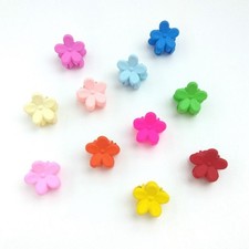 50 Mixed Color Plastic Mini Flower Hair Claw Clamps Small Hair Clips 13mm