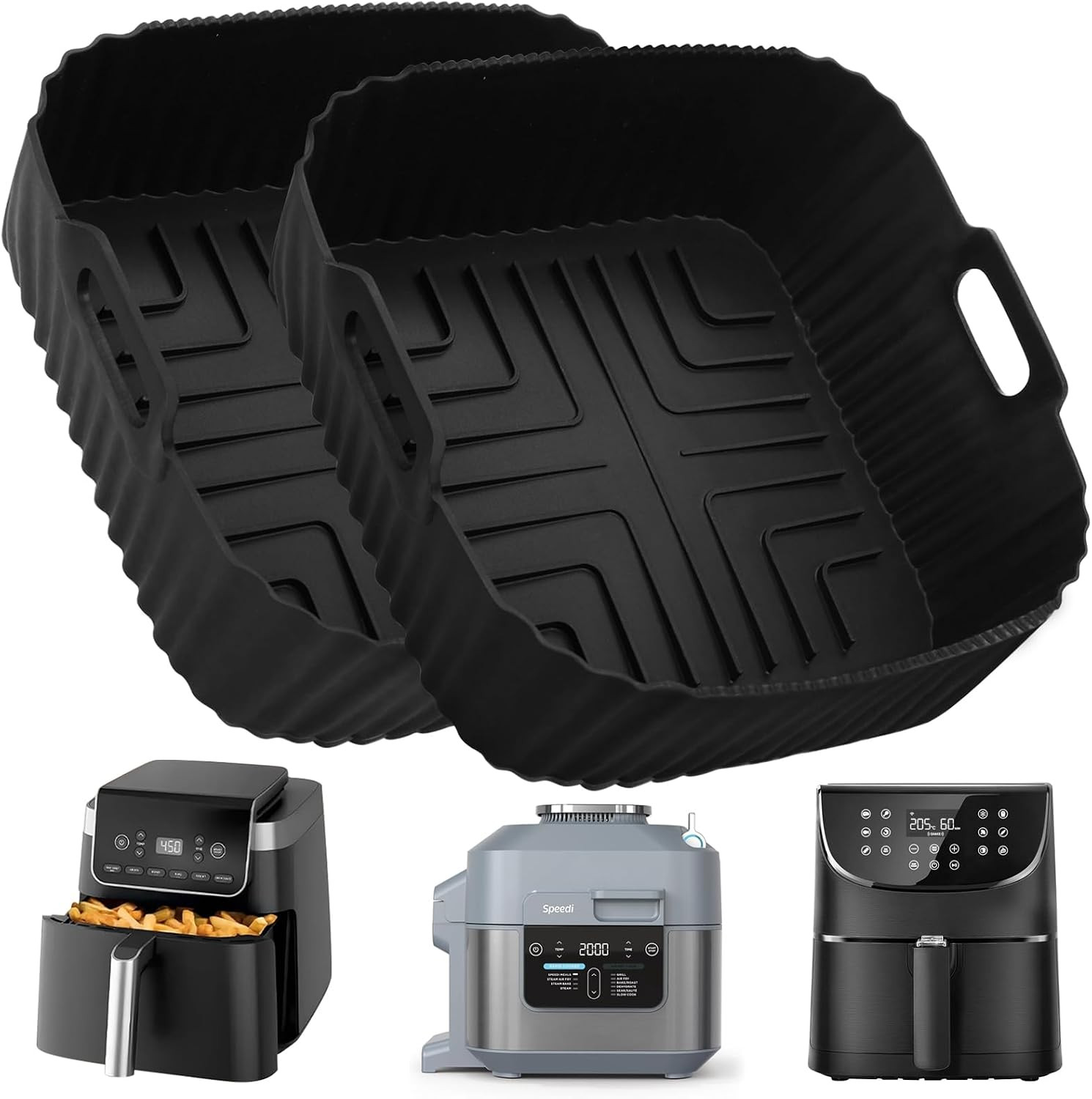 YQL 2PCS Square Air Fryer Silicone Liners Reusable for Ninja Airfryer PRO 4.7L A