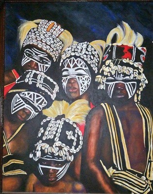 Original African Art Lithographic Print