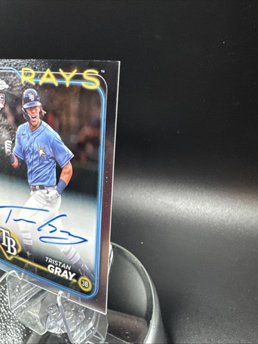 Autógrafo de novato Topps cromado gris Tristán 2024 radiocontrol Tampa Bay Rays #RA-TGR - Imagen 2 de 4