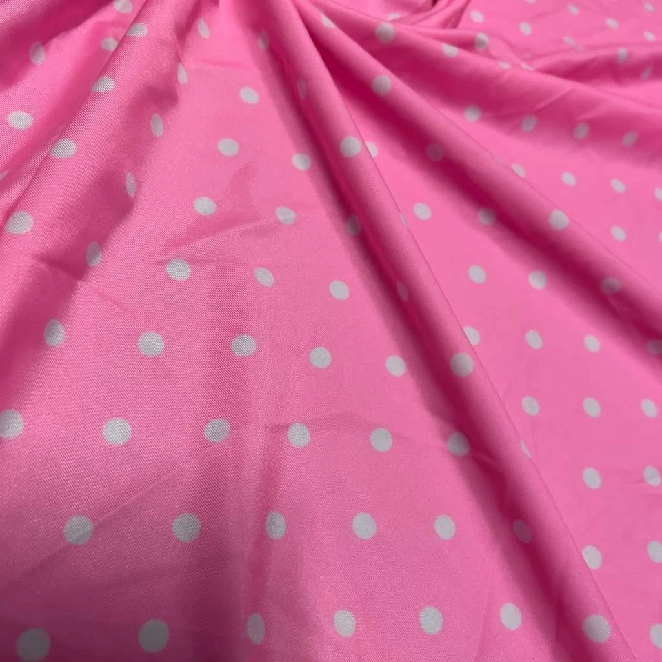 Barbie Pink polka dots print 4-way Stretch Fabric Swimsuit Spandex By the Yard - Image 2 of 4