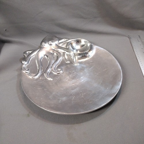 Vintage Mariposa Zinn Oktopus 13" große Chip und Dip Platte Vorspeise Platte - Bild 13 von 13