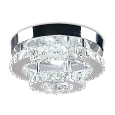 Mini Chandelier LED Crystal Ceiling Light 2 Layers Flush Mount Ceiling Light ...