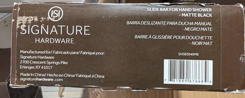 SIGNATURE HARDWARE Slide Bar For Hand Shower Matte Black - Picture 2 of 2