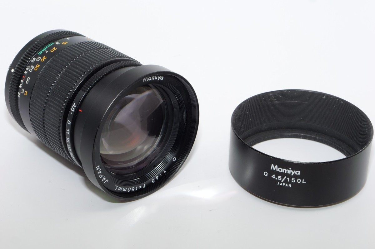 Mamiya G 150mm f4.5 L Telephoto Lens for Mamiya 6, 6MF. Hood