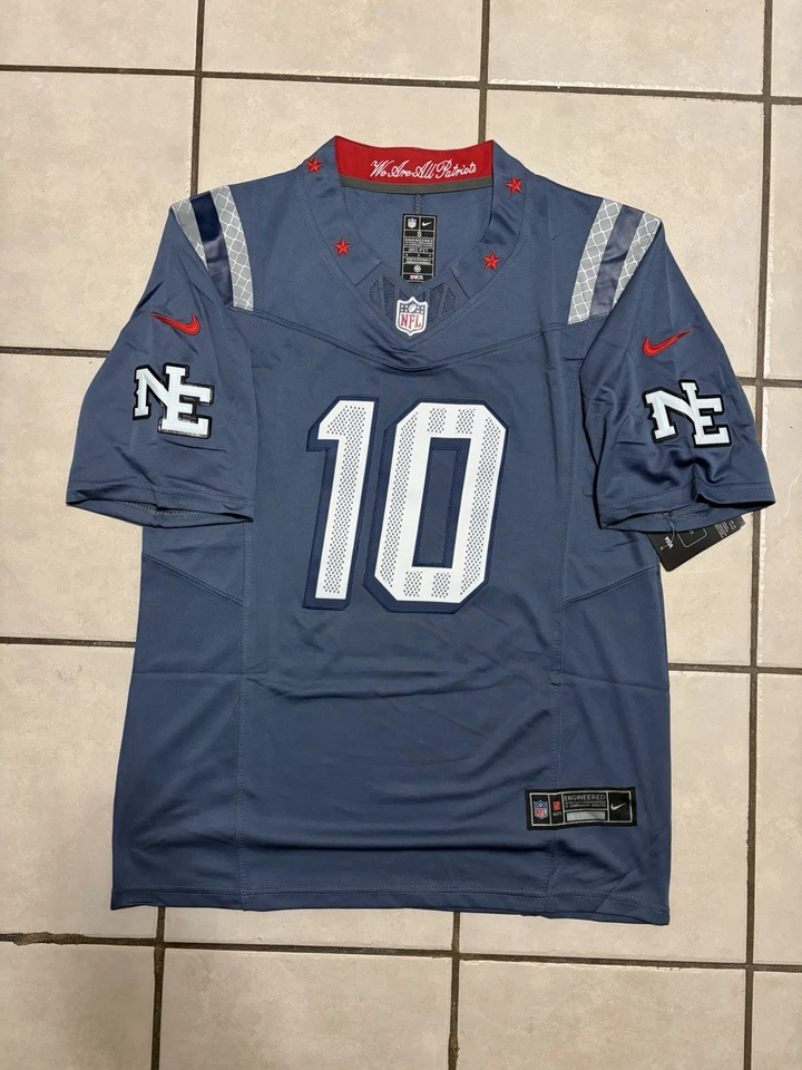 Drake Maye Patriots Rivalries Collection Storm Blue Stitched Jersey