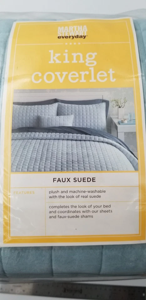 De Colección Martha Stewart Todos los días Talla King Imitación Gamuza Cobertor Color: Cielo Brillante Nuevo Foto 4 de 4