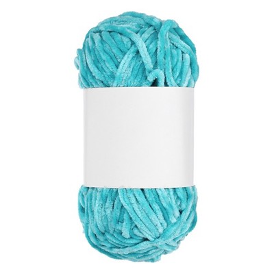 Bulky Velvet Crochet Chenille Yarn Blue, 80m
