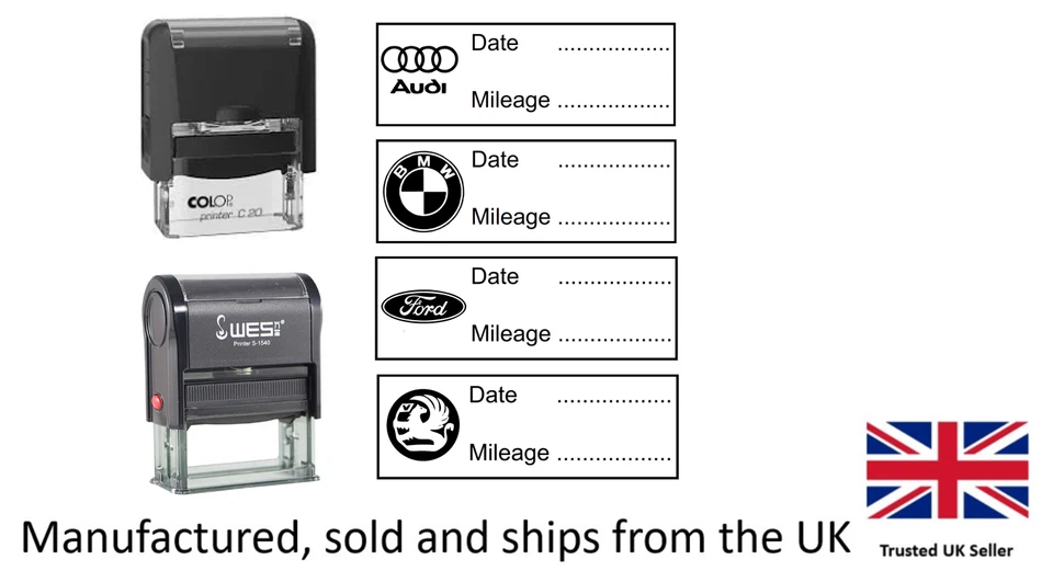 HANDY STAMPS Self-Inking Rubber Stamp -Garage Home Mobile Service - 38 x 14mm