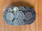 Silver coin belt buckle. Morgan, Liberty and Buffalo coins
