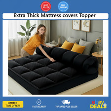 Extra Thick Mattress Topper 1000GSM - Cooling Breathable Deep Pocket Bed Cover