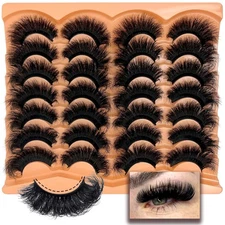 Mink Lashes Fluffy 20mm 25 mm Big Long EyeLashes D Curl 3D Dramatic Black 