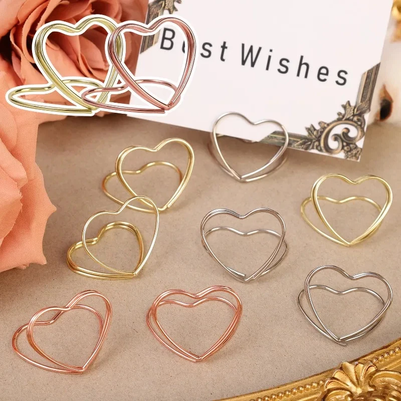 Herzförmige Metall-Memo-Clips Tischkartenhalter Fotoschmuck Dekoration - Bild 3 von 4