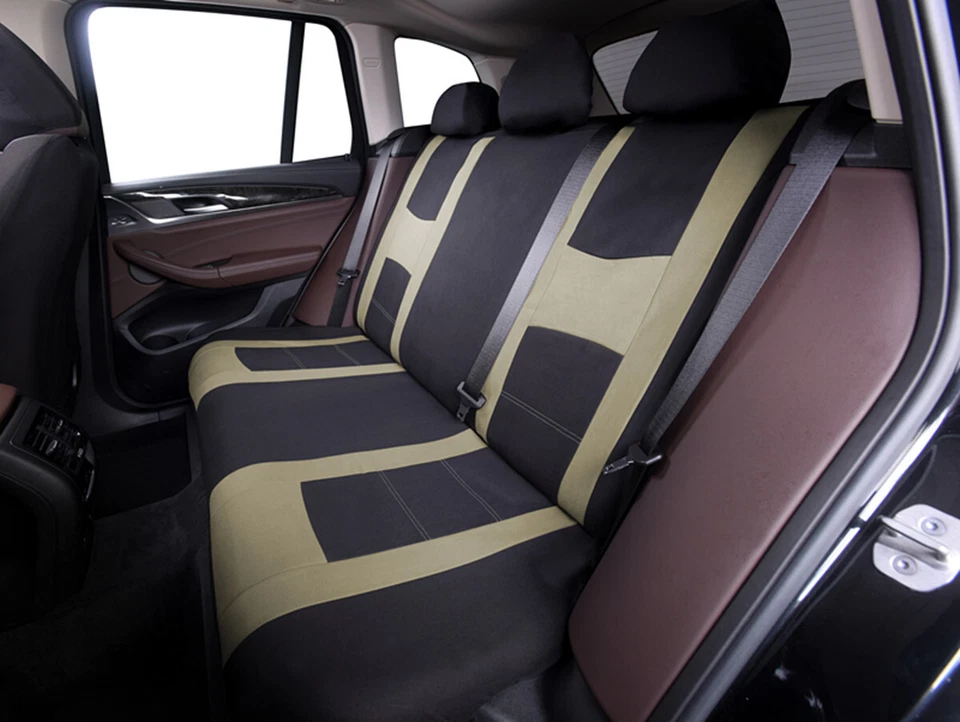 Juego completo de fundas de asiento de coche protector de cojín delantero trasero poliéster para 5 asientos Foto 3 de 4