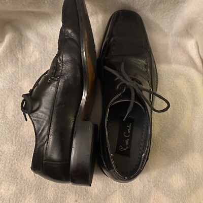 PIERRE CARDIN FORMAL MEN BLACK SHOE , Sz 8.5M, Good 