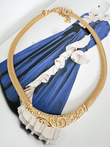 CHRISTIAN DIOR HALSKETTE BRAUTKETTE COLLIER VINTAGE STRASS - Bild 2 von 10