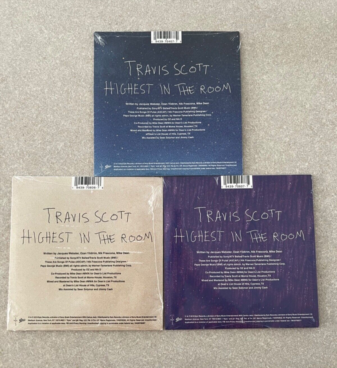 Travis Scott Highest In The Room CD - SET OF 3- Brand New | eBay