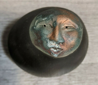 Deva Raku Spirit Ceremonial Rattle Hollow Art Pottery Shaker Face by Nan Emmett