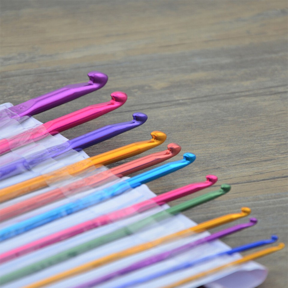 Metal Crochet Hook sizes 210mm Craft Knitting Yarn Needles Wire