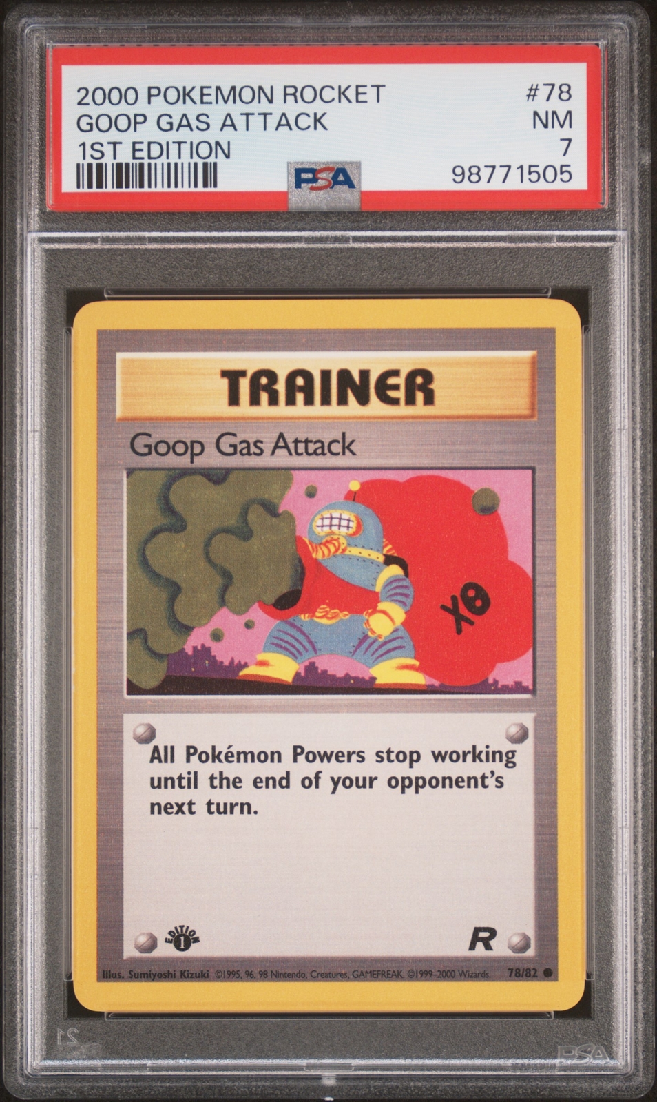 2000 POKEMON ROCKET 1ST ED #78 GOOP GAS ATTACK PSA 7