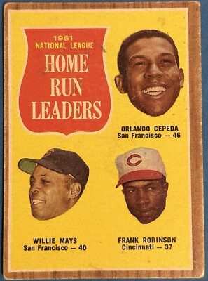 1962 Topps #54 Home Run Leaders Mays/Cepeda/Robinson HOF