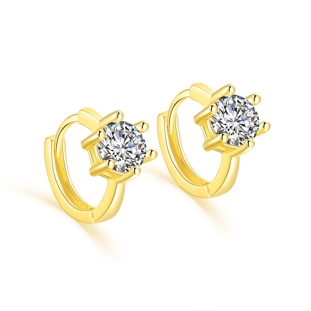 Crystal Huggie Hoop Earrings Small Elegant Party Jewelry Gift for Women and Girls