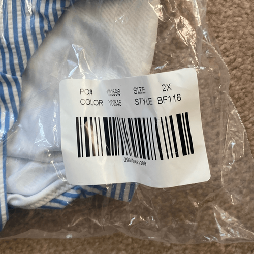 J. Crew Hipster bikini bottom in seersucker Size 2x Blue White Stripe NWT - Picture 3 of 5