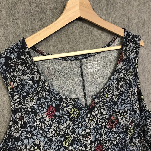 Lane Bryant Shirt Womens 22 24 Blue Sleeveless Blouse Top Tunic Stretch Floral - Picture 6 of 15